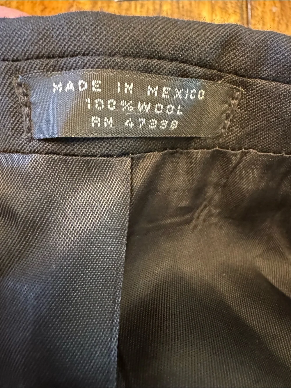 Jones New York Men's 100% Wool Black Tuxedo Jacket Formal Satin Notch Lapel 46